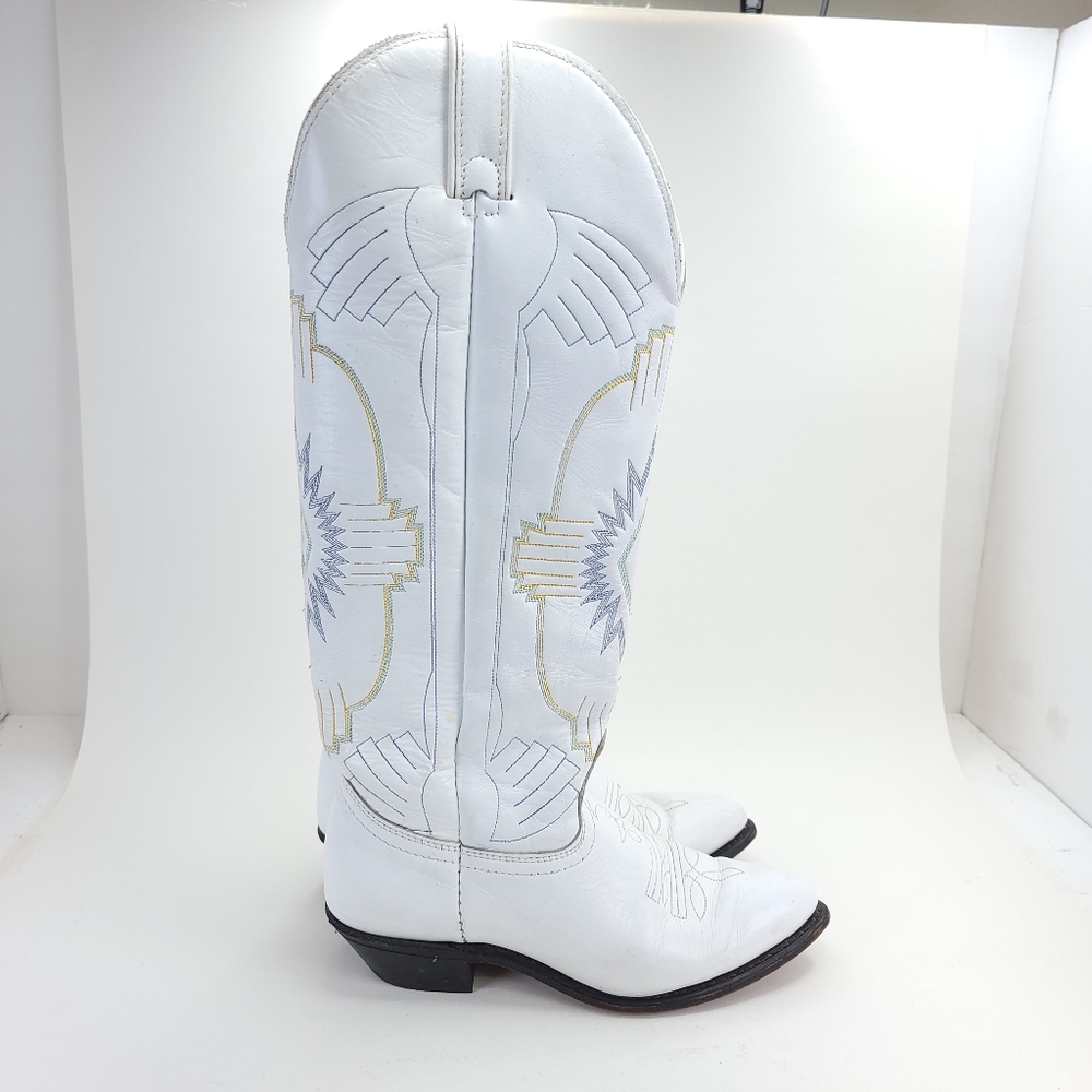 Durango White Cowgirl Boots Vintage Size 6 M 05095